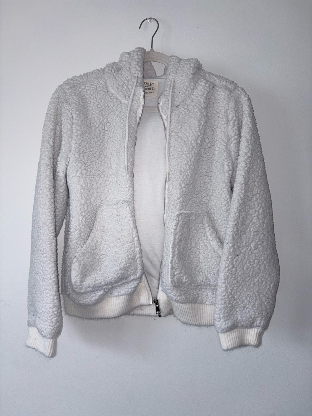 Cozy White Sherpa Zip-Up Hoodie